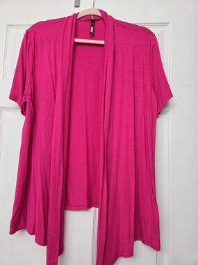 MOA USA Hot Pink Open-Front Draped Tunic